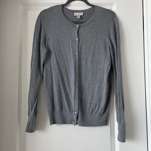 Loft light weight gray cardigan, size M